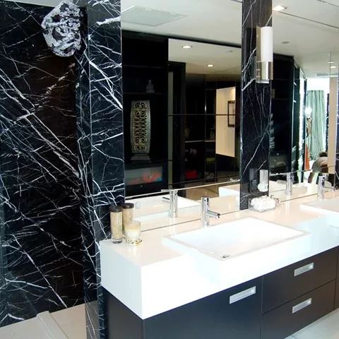 Nero Marquina Marble Bathroom